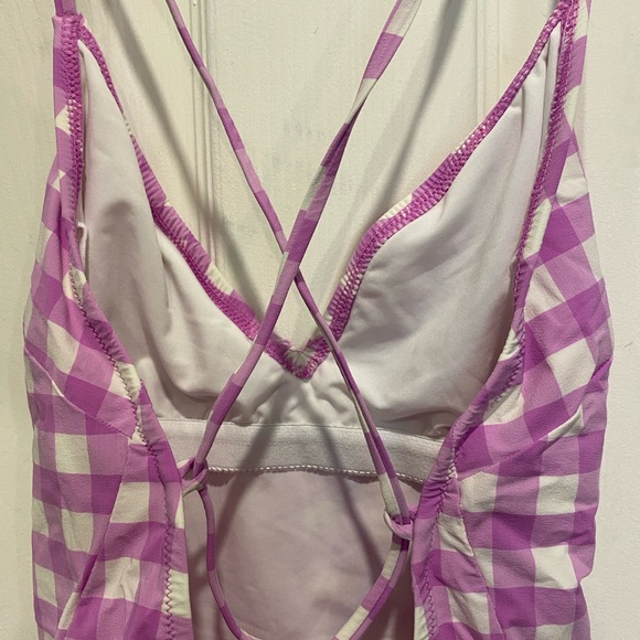 J. Crew Pink Gingham One Piece Swimsuit - Picture 4 of 6
